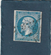 ///   FRANCE /// N° 14 Bleu 20cts  Bleu  Oblitération CAD 15 Côte 30€ - 1853-1860 Napoléon III