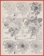 Population à Paris. 8 Cartes De Paris Et De La Région Parisienne à Divers époques. Larousse 1960. - Historical Documents