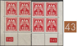 049/ Pof. SL 19, Corner 4-blocks, Plate Number 1-43, Type 1, Var. 3 - Nuovi