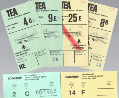 Lot De 6 Cartes D'embarquement (Sobelair, Trans Europe Airways) - Instapkaart