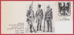 Uniformes De L'armée Prussienne. Grenadier De Frederic II, Soldats De 1814, 1870. Armes De La Prusse. Larousse 1960. - Historische Documenten