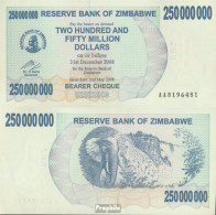 Simbabwe Pick-Nr: 59 Bankfrisch 2008 250 Mio. Dollars - Zimbabwe