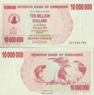 Simbabwe Pick-Nr: 55a Bankfrisch 2008 10 Mio. Dollars - Zimbabwe