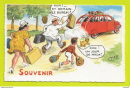 HUMOUR Illustrateur CHAP Chaperon Souvenir Fin De Vacances Valises On Rate Le BUS Ancien Chien Edition G. PICARD Paris - Chaperon, Jean