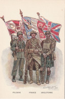 Uniformes Et Drapeaux De La POLOGNE, De La FRANCE Et De L'ANGLETERRE. (M. Toussaint) - Weltkrieg 1939-45