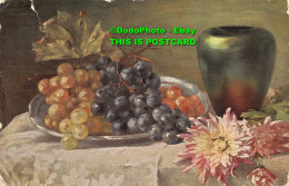 R353798 Table. Vase. Grapes On A Plate. S. Hildesheimer. No. 5265. 1907 - Monde