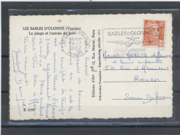 85 -LES SABLES D'OLONNE -OBLITERATION MECANIQUE N°885 /CP-Obl SECAP -SABLES D'OLONNE /RALLYE-MEETING /16-17 AOUT 52 - Mechanical Postmarks (Advertisement)