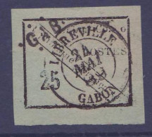 Gabon N°15 Oblitere 25c Bord De Feuille Oblitere Libreville 25 Mai 1889 Signé SUP (tirage 1500) - Usati