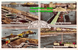R353862 Greetings From Brighton. Beach And West Pier. Regency Square From West P - World