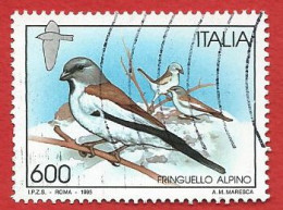 Italia 1995; Uccelli, Bird: Fringuello Alpino. Usato - 1991-00: Oblitérés