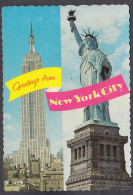 115130/ NEW YORK CITY, Empire State Building And Statue Of Liberty - Multi-vues, Vues Panoramiques