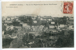 CPA Voyagé 1909 * ANNONAY Vue Sur Les Mégisseries Et Le Quartier Saint François * Cliché A. Béraud - Annonay