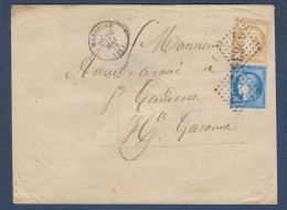 Gers - Enveloppe GC 2263  Cachet 16  MASSEUBE - 1849-1876: Période Classique