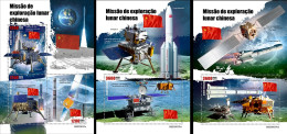 Guinea Bissau 2023, Space, China‘s Moon Mission, 3val In BF +2BF - Afrique