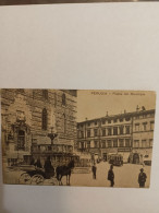 Fp VG Perugia Piazza Del Municipio Animata Tram Carrozze Bella Panoramica - Perugia