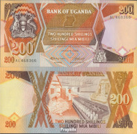 Uganda Pick-Nr: 32a Bankfrisch 1987 200 Shillings - Oeganda