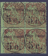 Congo Nï¿½4 Bloc De 4 Oblitere Libreville 17 Juin 1892 Bord De Feuille SUP  - Used Stamps