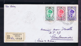 Gc8597 MAROC "30th Ann. Couronnement" King 18-XI-1957 Fdc Mailed Casablanca »Coulommieres  FR - Other & Unclassified