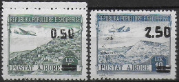 1953 Albania Airmail Overprinted 2v. MNH Unificato N. 60/61 - Albania