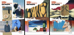 Guinea Bissau 2023, Art, Magritte, 3val In BF +2BF - Modern