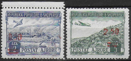 1952 Albania Airmail Overprinted 2v. MNH Unificato N. 58/59 - Albanien