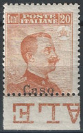 1917 Egeo Caso 20c. Arancio Mc MNH Sassone N. 9 - Andere & Zonder Classificatie