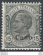 1921-22 Egeo Caso 15c. Grigio MNH Sassone N. 10 - Sonstige & Ohne Zuordnung