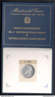 1975 Italia - Repubblica - 500 Lire Argento Michelangelo Buonarroti - FDC - 500 Lire