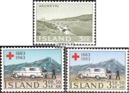 Island 372,375-376 (kompl.Ausg.) Postfrisch 1963 Landschaften - Ongebruikt