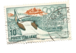 (REPUBBLICA ITALIANA) 1956, GIOCHI OLIMPICI INVERNALI A CORTINA - Serie Di 4 Francobolli Usati - 1946-60: Afgestempeld