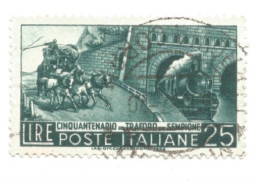(REPUBBLICA ITALIANA) 1956, TRAFORO DEL SEMPIONE - Serie Di 1 Francobollo Usato - 1946-60: Used