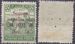 Hongrie De L'Ouest Sopron 1921 Non Emis Népszavazas Mi IV Perfo 3 Trous En Triangle (K7) - Unclassified