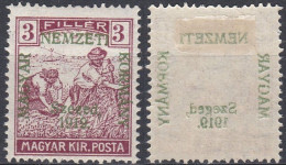 Hongrie Szeged 1919 Mi 7  Moissonneurs Surcharge Recto-verso (A12) - Szeged