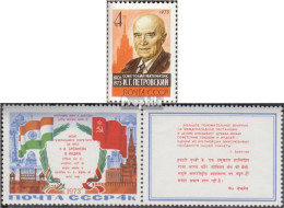 Sowjetunion 4200,4201Zf Mit Zierfeld (kompl.Ausg.) Postfrisch 1973 Iwan Petrowskij, Breschnew In Indie - Ongebruikt