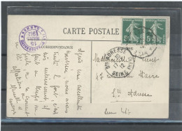 83-CACHET FERROVIAIRE - CONVOYEUR LIGNE - LES ARCS A NICE N°137(paire) /CP Obl CàD TYPE III /ADU 15-3-1912 - FRAPPE TTB - Spoorwegpost