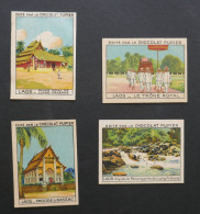 Lot 4 Images Chocolat Pupier. Album Asie 1938.  LAOS  Palais Royal  Trône Royal - Other & Unclassified