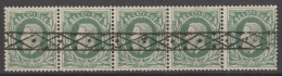 N° 30 (5) Obl. Roulette Bande De 5 Timbres - 5 Postzegels - 1869-1883 Léopold II