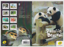 Collector 8 Timbres Adhésifs TVP LV Neuf Passion Beauval, Zoo Parc, Panda Okapi Ara Flamants Lion Basilic Hippopotame - Collectors