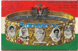 229095 ITALY ART EMBOSSED CROWN ROYALTY FAMILY CIRCULATED TO ARGENTINA POSTAL POSTCARD - Sonstige & Ohne Zuordnung