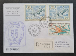 TAAF,  Timbres Numéros 140 Et PA 100 × 2 Oblitérés De Kerguelen Le 21/6/1989. - Briefe U. Dokumente