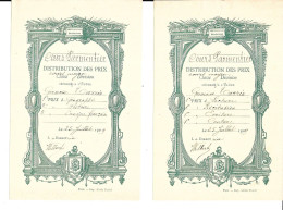 GF2173 - FEUILLET DISTRIBUTION DES PRIX - COURS PARMENTIER 1909 - GERMAINE TARRIN - Diplomas Y Calificaciones Escolares