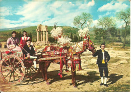 Agrigento, Carretto (Carrettino) Siciliano, Charrette Sicilienne, Sicilian Cart, Tempio Dioscuri Sul Fondo - Trachten