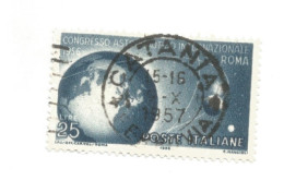 (REPUBBLICA ITALIANA) 1956, CONGRESSO ASTRONAUTICO INTERNAZIONALE A ROMA - Serie Di 1 Francobollo Usato - 1946-60: Usados