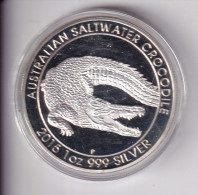 MONEDA DE PLATA DE AUSTRALIA DE 1 DOLLAR - 1 ONZA DEL AÑO 2015 COCODRILO (SILVER-ARGENT) - Altri & Non Classificati