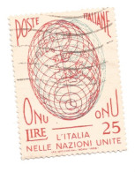 (REPUBBLICA ITALIANA) 1956, AMMISSIONE DELL'ITALIA ALL'ONU - Serie Di 2 Francobolli Usati - 1946-60: Used