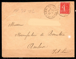 MP37-02 : Dept 37 (Indre Et Loire) VEIGNE 1927 > Cachet Type B4 - Handstempel