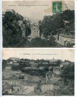 LOT 2 CPA Ecrites * ANNONAY Les Gorge De St Denis Et Le Vieux Château & Vue Générale Prise Du Clocher De Trachin - Annonay