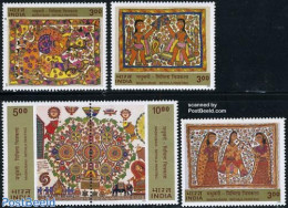 India 2000 Madhubani Paintings 5v (3v+[:]), Mint NH, Art - Paintings - Neufs