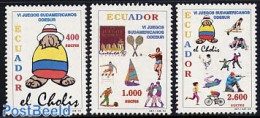 Ecuador 1998 South American Games 3v, Mint NH, Sport - Athletics - Cycling - Fencing - Judo - Sailing - Shooting Sport.. - Leichtathletik