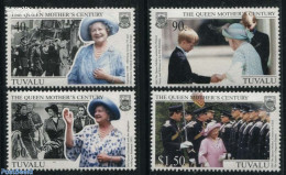 Tuvalu 1999 Queen Mother 4v, Mint NH, History - Various - Kings & Queens (Royalty) - Uniforms - Case Reali